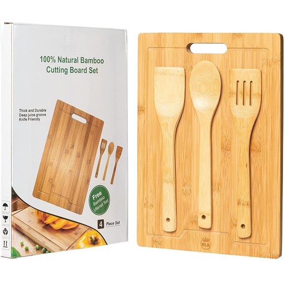 New Organic Bamboo Cutting Board Set of 3